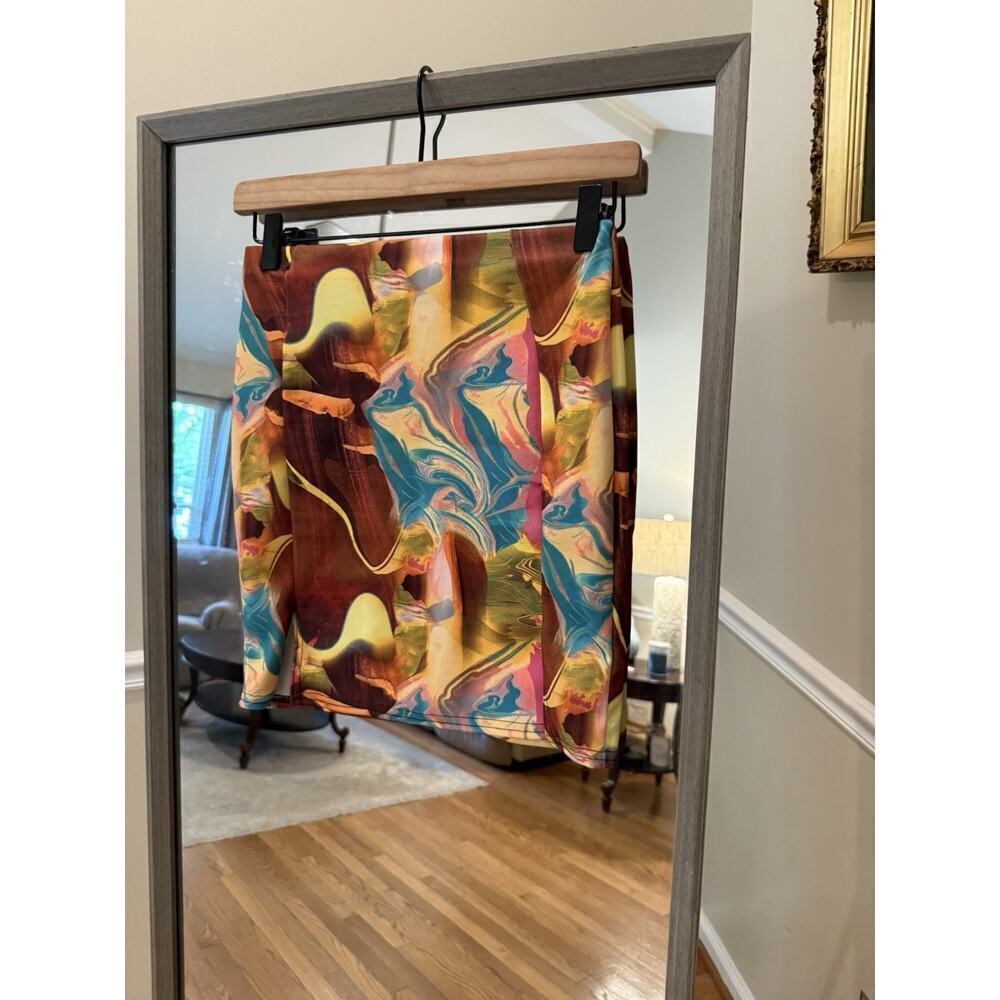 Pretty Little Thing Abstract Print Skirt Size 2